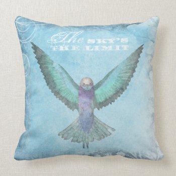Pretty Blue Bird Throw Pillow by BamalamArt at Zazzle