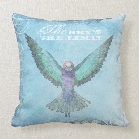 Pretty Blue Bird Throw Pillow