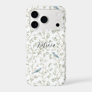 Pretty Blue Birds Believe iPhone 17 Pro Case