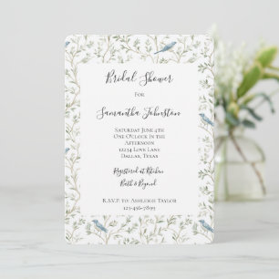 Pretty Blue Birds Dream Bridal Shower Invitation