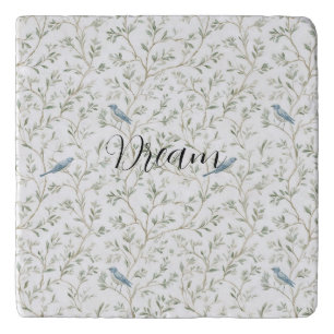 Pretty Blue Birds Dream Trivet
