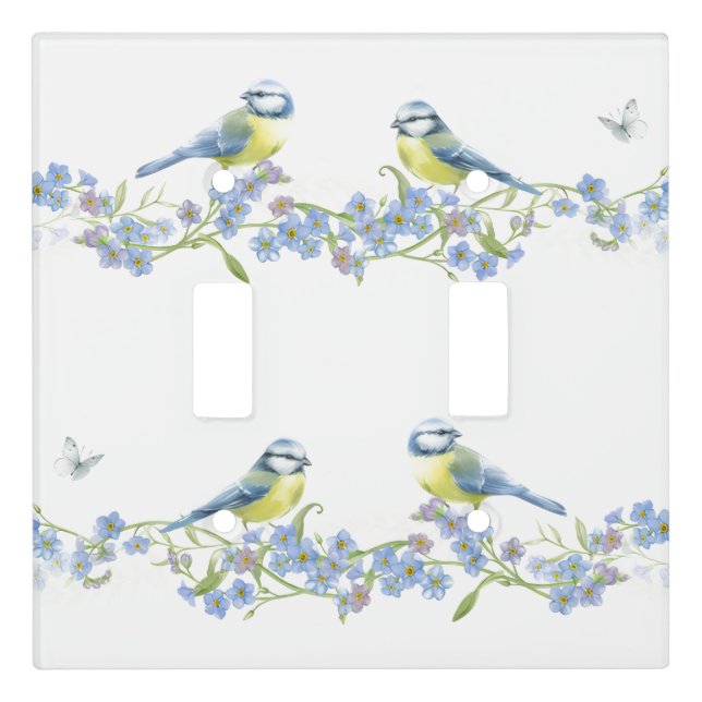 “Pretty Blue Birds”  Light Switch Cover (Front)