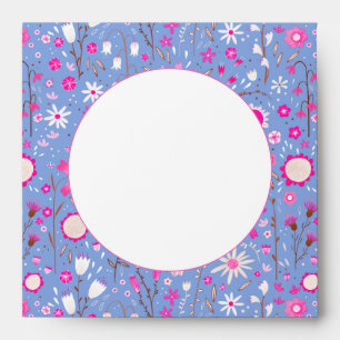 Pretty Blue Botanical Wildflower Floral Envelope