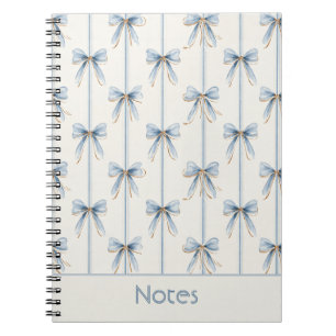 Pretty Blue Bows & Stripes Notebook