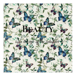 Pretty Blue Butterflies Beauty Quote Acrylic Print