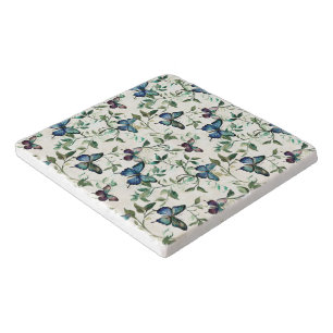 Pretty Blue Butterflies Bridal Shower Trivet