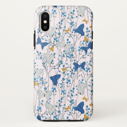Pretty Blue Butterflies iPhone XS Case