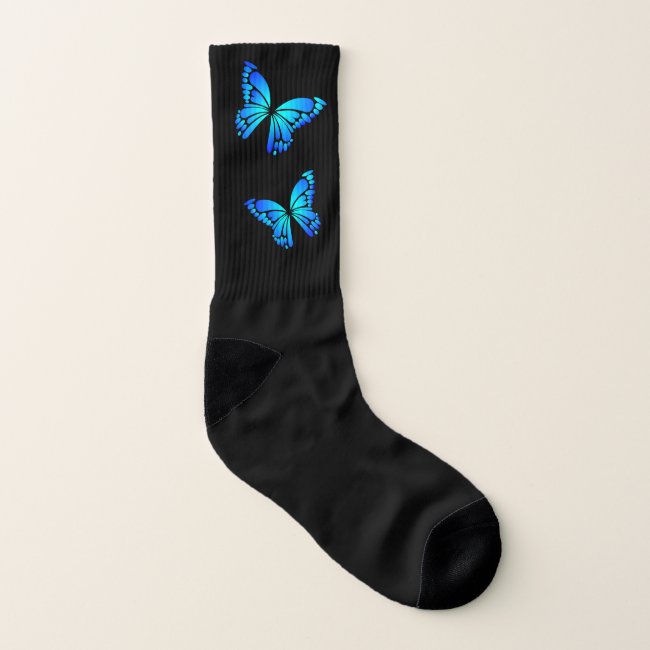 Pretty Blue Butterflies Socks