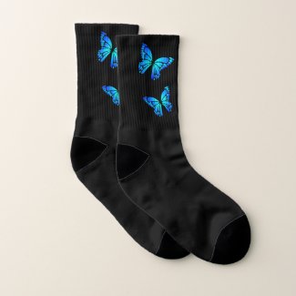 Pretty Blue Butterflies Socks