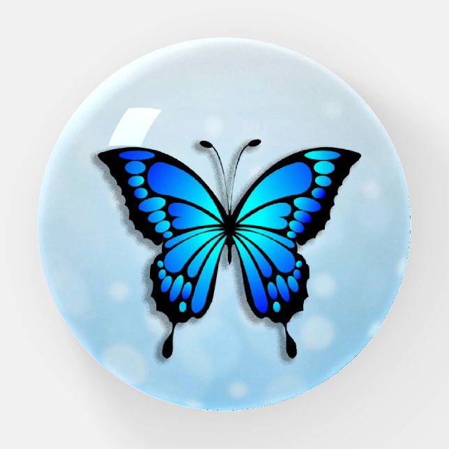 Pretty Blue Butterfly Paperweight (Front)