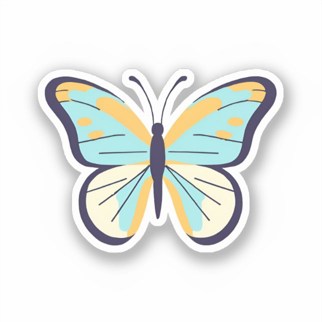 Pretty Blue Butterfly Sticker (Front)