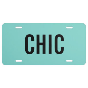 Pretty Blue Chic License Plate