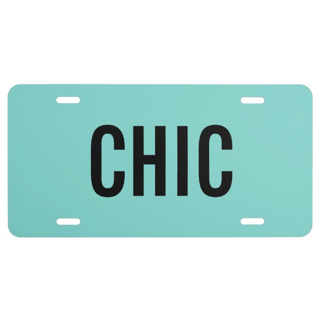 Pretty Blue Chic License Plate (Front)