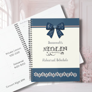 Pretty Blue Coquette Bow Violin Orchestra Planner