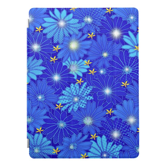 Pretty Blue Daisy Pattern  iPad Pro Cover (Front)