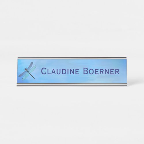 Pretty Blue Dragonfly Desk Hanging Wall Cubicle De Desk Name Plate