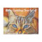 Pretty Blue Eyed Cat Art Merry Christmas Greeting