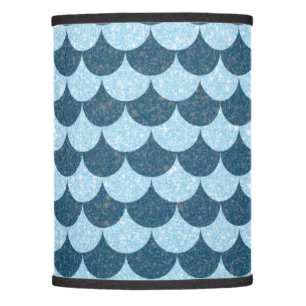Pretty Blue Fish Scale Pattern Lamp Shade
