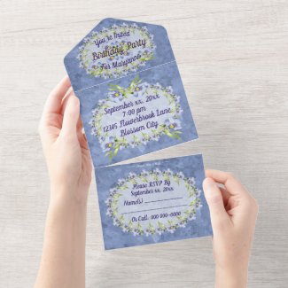 Pretty Blue Flax Wildflowers Birthday Party