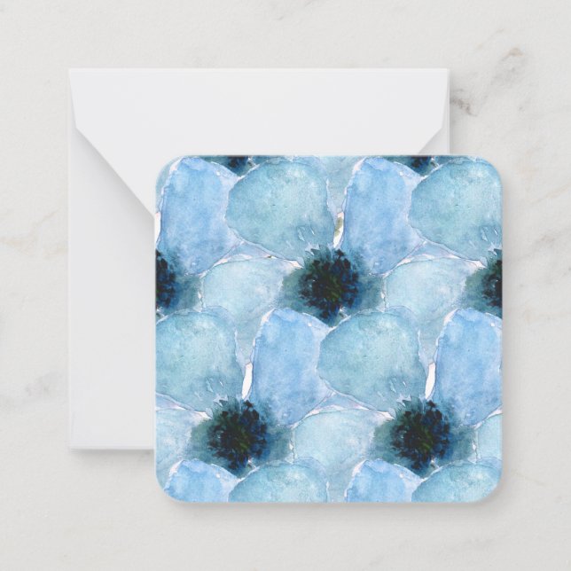 Pretty Blue Floral Good Morning Husband  Note Card (Front)