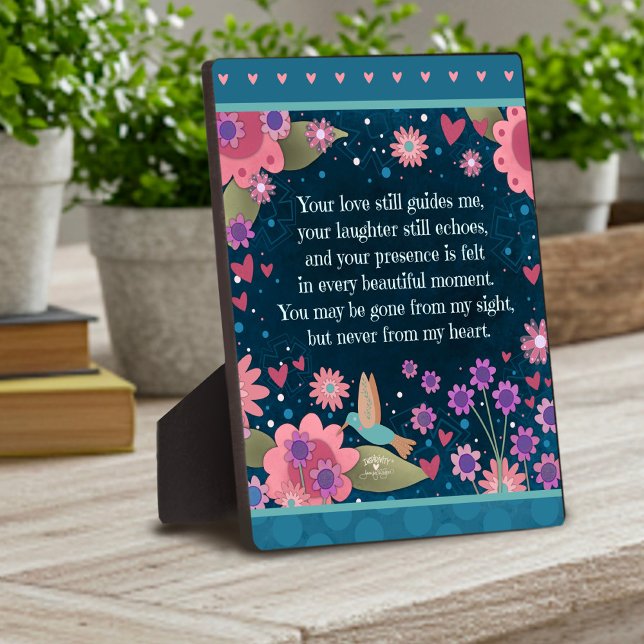 Pretty Blue  Floral Hummingbird Remembrance Quote Plaque (Creator Uploaded)