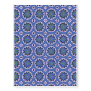 Pretty blue floral pattern temporary tattoos