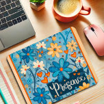 Pretty Blue Floral Presence Inspiring Inspirivity Mouse Pad<br><div class="desc">Inspirational Pretty Blue Floral Presence ‘One Word’ mousepads. Great reminder to ‘live your word’ everyday. The pretty, colorful “Presence” design is a great choice. One Word art has become very popular since the one word challenge has taken over New Years Resolutions. If you are not sure what the “one word”...</div>