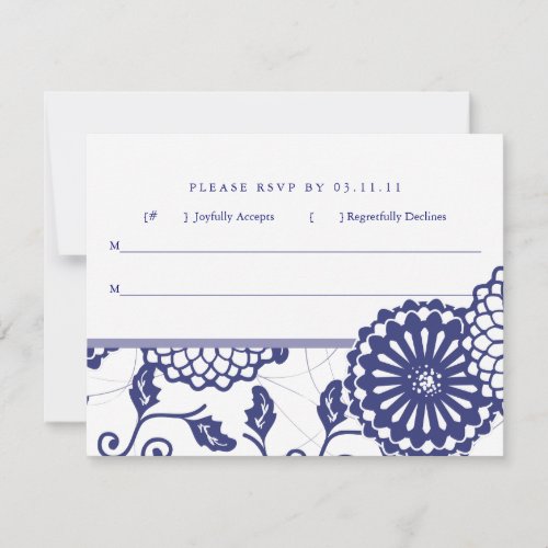 Pretty Blue Floral RSVP