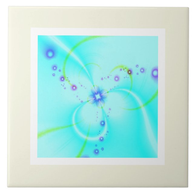 Pretty Blue Flower  Ceramic Tile (Front)