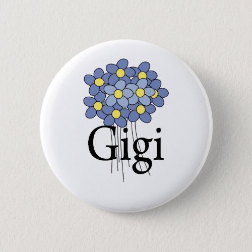 Pretty Blue Flower Gigi T_shirt Button