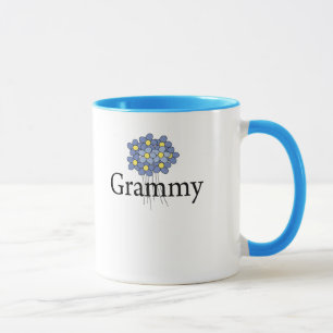 Pretty Blue Flower Grammy T-shirt Mug