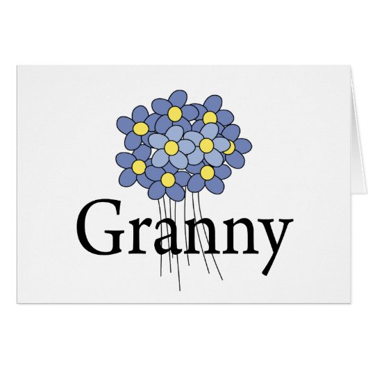 Pretty Blue Flower Granny T-shirt (Front Horizontal)