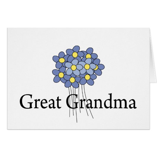 Pretty Blue Flower Great Grandma T-shirt (Front Horizontal)