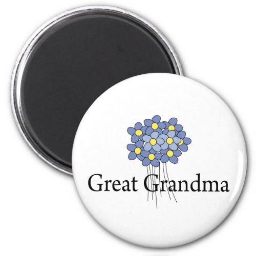 Pretty Blue Flower Great Grandma T_shirt Magnet