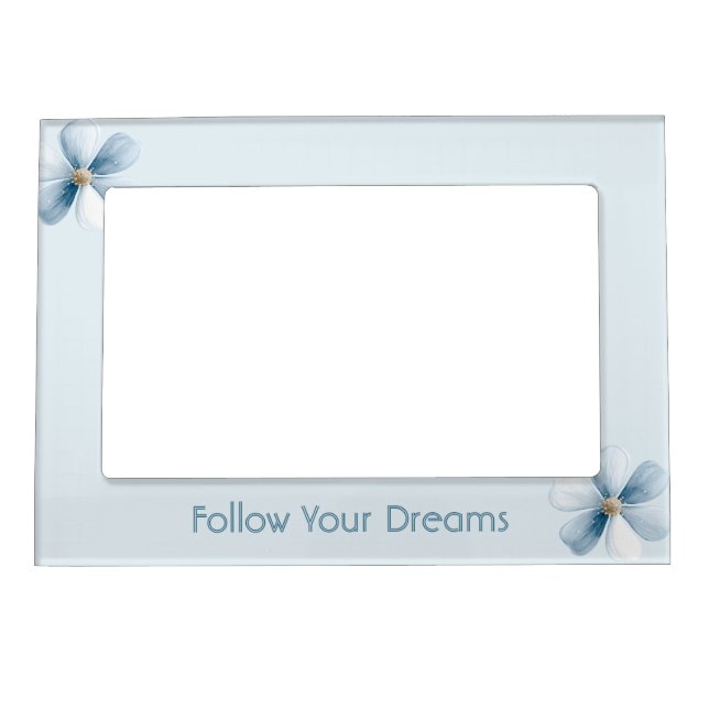 Pretty Blue Flower Magnetic Frame (Front)