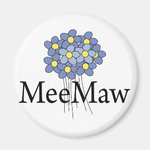 Pretty Blue Flower MeeMaw T-shirt Magnet