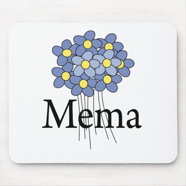 Pretty Blue Flower MeMa T-shirt Mouse Pad (Front)