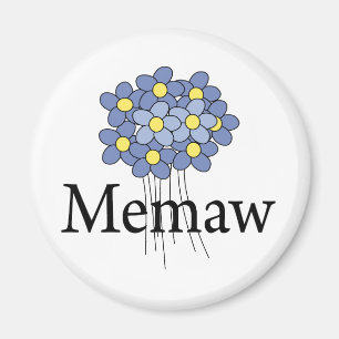 Pretty Blue Flower Memaw T-shirt Magnet