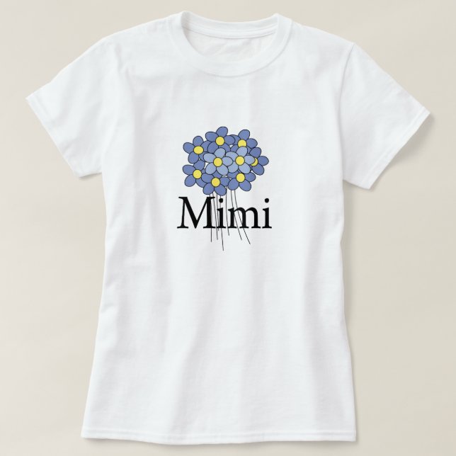 Pretty Blue Flower Mimi T-shirt (Design Front)