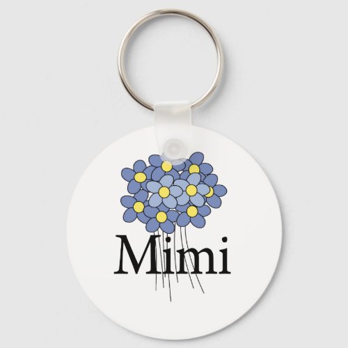 Pretty Blue Flower Mimi T_shirt Keychain