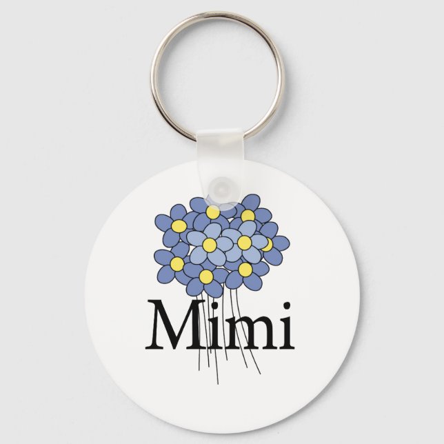 Pretty Blue Flower Mimi T-shirt Keychain (Front)