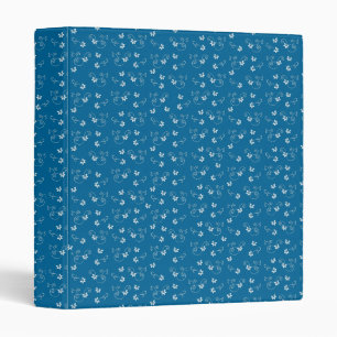 Pretty Blue Flower Pattern 3 Ring Binder