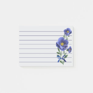 Pretty Blue Flower Post-it Notes