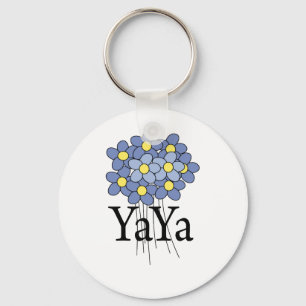 Pretty Blue Flower YaYa T-shirt Keychain