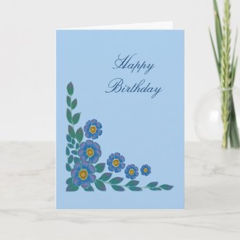 Pretty Blue Flowers Birthday Card by Gingezel at Zazzle