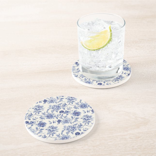 Pretty Blue Flowers Coaster (Side)