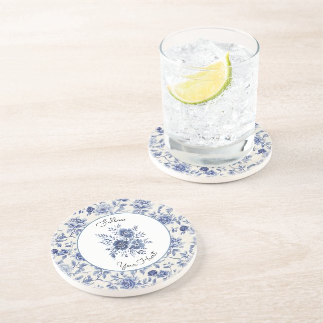 Pretty Blue Flowers   Coaster (Side)