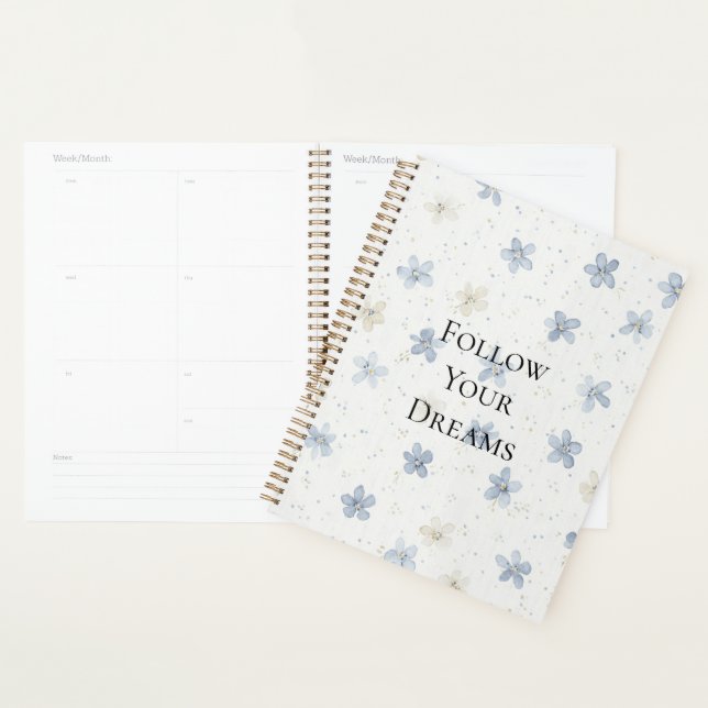 Pretty Blue Flowers Planner (Display)