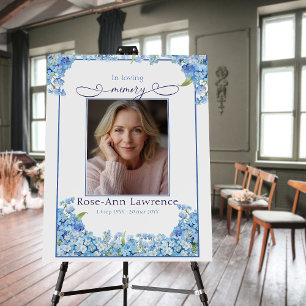 Pretty Blue Forge-me-nots floral memorial photo Foam Board