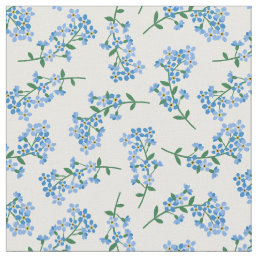 Pretty Blue Forget Me Not Pattern Fabric